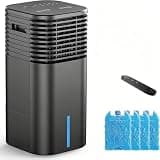 3-IN-1 Portable AC Unit with Remote, 24" Windowless Portable Air Conditioner, 15H Timer & 120°Oscillation, 2-Gal Tank, 3 Modes & 3 Speeds, Ultra-Quiet Ventless Swamp Cooler for Home Office, Inky