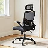 Marsail Ergonomic Mesh Office Chair High Back Desk Chair Adjustable Lumbar Support with Headrest Flip-Up Liftable Arms Swivel Computer Task Chair for Big and Tall People