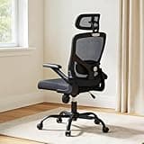 Marsail Ergonomic Mesh Office Chair High Back Desk Chair Adjustable Lumbar Support with Headrest Flip-Up Liftable Arms Swivel Computer Task Chair for Big and Tall People