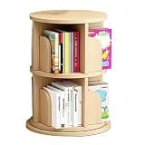 Book Shelf 360°Rotating Bookshelf Wooden Standing Bookcase Large Capacity Storage Simple Bookshelf Organizer Living Room Book Rack Use for Many Years