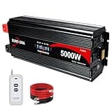 5000 Watt Power Inverter 12V to 110V/120V DC to AC Converter 10000W Peak, with Remote Control & LCD, 4 AC Outlets & USB Ports & Hardwire Terminal for Vehicle Car Truck Boat RV Camping Solar System EPS
