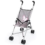 Bayer Doll Umbrella Stroller for Toddlers Foldable Grey 18-Inch, Easy Storage Lightweight Portable