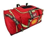 Lightning X Products Fireman Premium 3XL Firefighter Rescue Step-In Turnout Fire Gear Bag With Shoulder Strap & Helmet Pocket (Red)