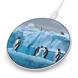 Penguins On The Iceberg Wireless Charger 10W Portable Fast Wireless Charging Pad Compatible with Phone Slim Charging Station Lightweight Charger Mat Charging Block for Travel Home Office