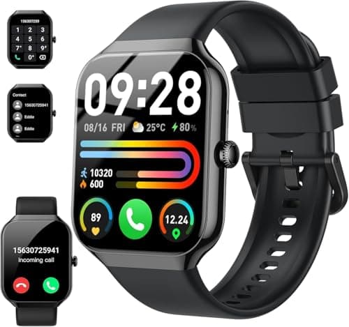 Smart Watch(Answer/Make Call), 1.96" HD Smartwatch for Men Women, 2026 Fitness Watch with 110+ Sport Modes/Heart Rate/Sleep Monitor/Pedometer, IP68 Waterproof Fitness Activity Tracker for Android iOS