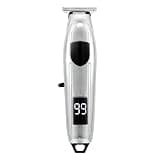RASRGTRQ Men's USB Electric Hair Clipper Wireless Design Professional Digital Display(Silvery)