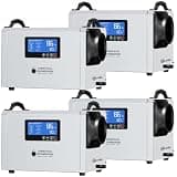 SILVEL 145 Pints Crawl Space Dehumidifier with Drain Hose, Portable Commercial Dehumidifier for Basement and Whole Home, Smart Automatic Defrost, Memory Start, Up to 6000 Sq.Ft, White4PC