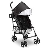 Jeep PowerGlyde Plus Stroller by Delta Children Lightweight Travel Stroller with Smoothest Ride, Aluminum Frame, 4-Position Recline, Extra Large Storage Basket, Black