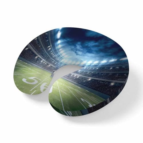 ZFUNCING Travel Pillows U-Shaped Neck Pillow American Football Rugby Sport Ergonomic Memory Foam Pillow Head Cushion,Glow Soft Portable Neck Pillows for Office Airplane Car Train