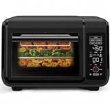 EasyAir 15 Qt. Toaster Oven Air Fryer, 5 Cooking Functions & 450°F Max Temperature – Black- The Touch Control Panel Makes Setting Up Your Cooking Easier Than Ever