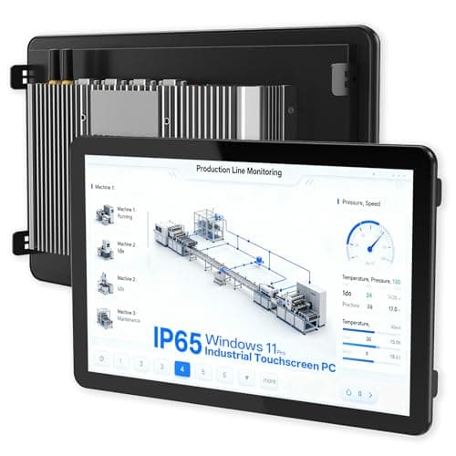 NORQIN 18.5" Embedded Industrial Touchscreen Panel PC-Fanless,Windows 11 Pro All-in-One Computer,IP65 Front Panel,1080P 16:9 Touch Monitor,HDMI/LAN/COM/USB/GPIO,for Automation(I7 10th Gen,8G+256G)