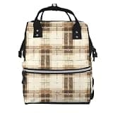 Pioyoku Buffalo Plaid Beige (4) Print Diaper Bag Backpack -Multifunction Travel Baby Diaper Bag,Baby Bags For Girls Boys