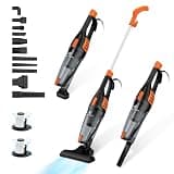 TC-JUNESUN Corded Vacuum Cleaner, 12 in 1 Ultra-Lightweight Vacuum Cleaners for Home 15KPa Powerful Suction Stick Vacuum with Washable HEPA Filter for Home, Car, Pet Hair, Carpet, Hard Floor
