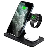 3 in 1 Wireless Charger, 15W Fast Charging Station for Phone Smartwatch Wireless Earbuds, Foldable Wireless Charging Stand for Multiple Devices, Multifunctional Portable Charging Dock