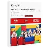 Koala Heavyweight Photo Paper High Glossy 8.5x11 Inches for Inkjet Printing 100 Sheets 61LB