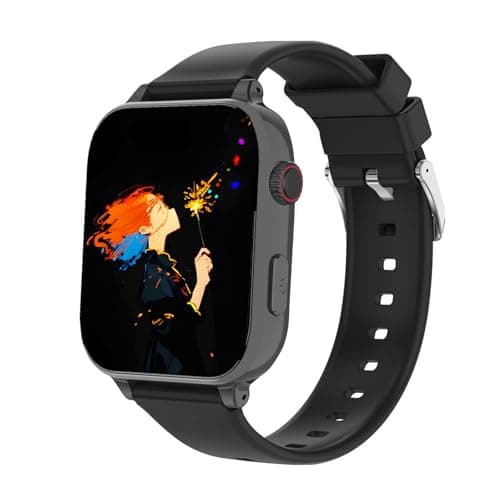 4G Kids Smartwatch Phone,Smart Cell Phone Watch for Boys Girls Ages 4-12 with Call, SOS, Parental Controls, Games, Camera, Alarm, Video, Music Children's Smart Watch(Includes SIM Card) (Jet Black)