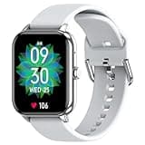 Smart Watch with Bluetooth Calling, Heart Rate Monitor, Step Counter, Sleep Tracker, Blood Pressure Monitor, Weather Display, Outdoor Sports (Black, Silver, Gray)