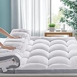 LIANLAM Mattress Topper - Extra Firm Support Pillow Top,1300GSM Mattress Pad, Gel-Infused Memory Foam for Back Pain Pressure Relief with 6"-18" Deep Pocket(Queen,60"x80")