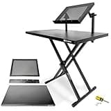 AxcessAbles Portable Two-Tier DJ Table Stand| Two Tier Piano Keyboard Stand for Sheet Music and Tablet | DJ Laptop and Controller Stand | Music Production Workstation | Booth Stand