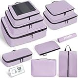 Prezon Mesh Packing Cubes for Travel, Durable Luggage Organizer with Sturdy Material and Double Zippers, Comprehensive Set for Travel Accessories Storage, 10 set, purple