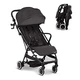 Ingenuity 3D Travelmate Pro Lightweight Travel Stroller with Fold-Away Ride-On Board for Toddlers, Airplane Overhead Bin Compatible, Car Seat Ready, One-Hand Fold