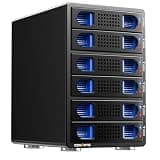 CENMATE Aluminum 6 Bay Hard Drive Enclosure with Cooling Fan for 2.5“/3.5" SATA HDD/SSD with USB A/C 3.0, Support Hot Swappable, Tool-Free HDD Enclosure, DAS(NO RAID/NAS)
