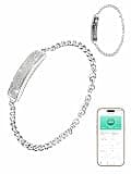 Smart Bracelet for Women, Luxury Design Fitness Tracker with 24/7 Heart Rate, HRV, Blood Oxygen & Stress Monitor, 24H Sleep Tracker, Slim Design Long Battery Life Free APP for iOS & Android, Silver