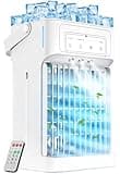 Portable Air Conditioners, 3 Speeds, 3 Mist Settings, 40oz Large Water Tank, 2~8h Timer & Night Lights, Air Conditioner Portable, Small Mini Personal Air Conditioner Air Cooler for Room Bedroom