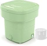 Mini Folding Washing Machine, Portable Washing Machine with Drain Basket, Split Type, 18L Large Capacity for Families, Camping, Bedrooms and Other Environments, Green,1