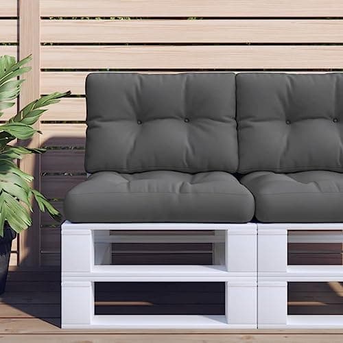 VIHHQGC Anthracite Polyester Pallet Cushion Set, 4 Pieces, Water-Resistant Outdoor Indoor Furniture Cushions, Plush Comfort, Easy Maintenance, Modern Design for Garden, Balcony,