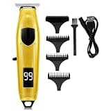 DAXXIN Hair Cutting Tool, Professional Digital LCD Display Adjustable Beard Trimmer for Men Rechargeable Hair Trimmer 0mm Electric Hair Cutter Machine(Gold)