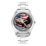 FodPand Mens Stainless Steel 3-Hand Analog Watch Easy Reader 40mm Dial