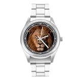 FodPand Analog Men Stainless Steel Band Watch Big Face Silver Wristwatch