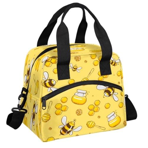 Obtravar Animal Bee Insulated Lunch Bag For Women Men Leakproof Reusable Lunch Box Cooler Tote Bags For Travel Work Picnic
