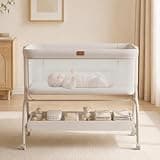 Baby Bassinet Bedside Sleeper, 3-in-1 Newborn Crib with Soft & Breathable Mattress, 6 Adjustable Heights & Anti-Reflux Incline, Breathable Mesh – ASTM & CPSC Certified