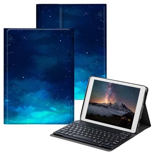 BPQOJB for Fire Max 11 Case for Fire Max 11 Tablet Case (13th Generation, 2023 Release) 11" with Detachable Wireless Keyboard & Adjustable Stand Protect Tablet Cover - Galaxy Blue Sky
