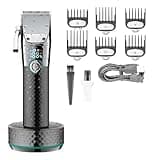 DAXXIN Hair Cutting Tool, Hair Clipper Professional Hair Cutting Machine Cordless Barber Rechargeable Adjustable with Charging Base(Green with Box)