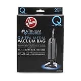 Hoover Vacuum Cleaner Bags for Platinum Upright Vacs, Pack of 2, Type Q, Hepa Filtration, Part # AH10000, Hoover Vacuum Bags Refill
