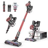 Comvtu Cordless Vacuum Cleaner for Home, 2600mAh Rechargeable Vacuum Cleaners,80,000PRM Powerful 4 in 1 Lightweight Stick Vacuum with 2 Adjustable Suctions, Max 40 Mins Runtime (Hibiscus Red)