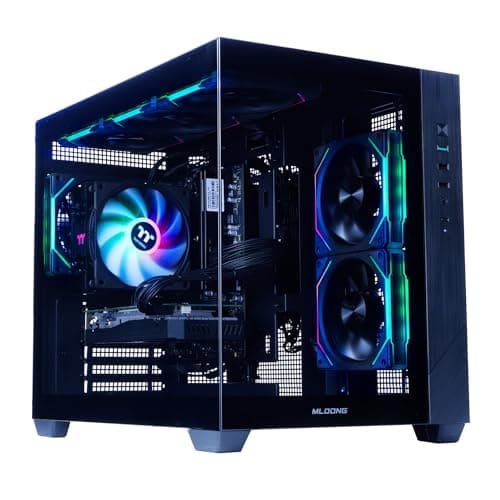 MLOONG Gaming PC Desktop, AMD Ryzen 5 5500(6Core 12Threads Up to 4.2G),AMD Radeon RX 6500XT 4GB Graphics,16GB DDR4 RAM 3200MHz,500GB NVMe SSD,650W PSU,WiFi Prebuilt Tower Computer with Win11 Home
