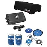 52CVTDF102 Loaded 10" Sealed Truck Subwoofer Enclosure for Kicker Bundle with NVX VADM1 v2 600W Monoblock Amplifier, XKIT82 8 Gauge OFC Amp Wiring Kit, Bass Remote & 2 Koozies