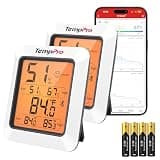 TempPro Hygrometer Thermometer for House, Bluetooth Room Indoor Greenhouse Thermometer Monitor Up to 260FT, Backlit Humidity Meter Temperature Sensor with 2-Year Data Export,2 PS(Previously ThermoPro)