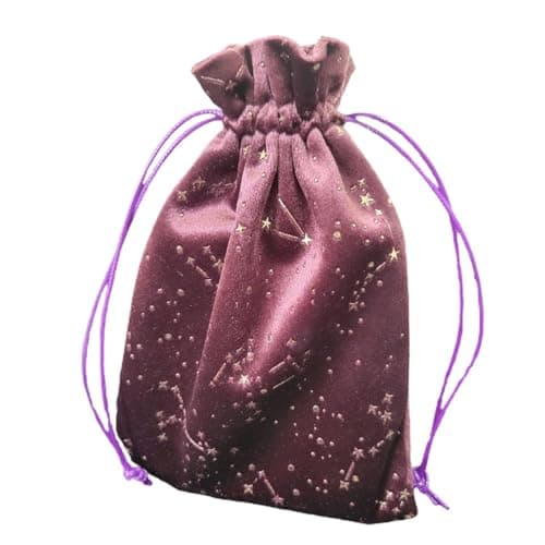 Tarot Card Storage Bag,Small Tarot Runes Storage Container - Soft Drawstring Bag for Oracle Decks, Runes, Dice, Jewelry, Crystal, Earrings, Necklace, Perfect for Enthusiasts