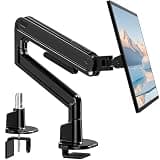 monTEK Single Monitor Arm, Heavy-Duty Adjustable Mount for 17″–40″ Screens,Full Motions Arm Mechanical Spring Holds Up to 26.4lbs, VESA 75x75/100x100,Black