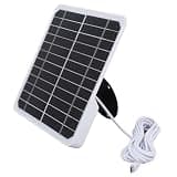 Eminchu 20W 5V Monocrystalline Solar Panel Charger for Outdoor Security Camera Installation,High Efficiency Power Conversion,IP68,9.8ft Charging Cable,Adjustable Bracket
