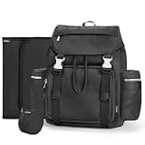 COOLREX Diaper Bag Backpack with Changing Pad, Pacifier Case & Stroller Straps (Black 14L)