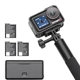 DJI Osmo Action 5 Pro Adventure Combo, Waterproof Action Camera with 1/1.3" Sensor, 4K/120fps Video, Subject Tracking, 12h Extended Battery Life with 3 Batteries, 1.5m Extension Rod, Battery Case