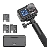 DJI Osmo Action 5 Pro Adventure Combo, Waterproof Action Camera with 1/1.3" Sensor, 4K/120fps Video, Subject Tracking, 12h Extended Battery Life with 3 Batteries, 1.5m Extension Rod, Battery Case