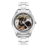 FodPand Analog Men Stainless Steel Band Watch Big Face Silver Wristwatch