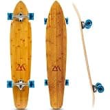 Magneto Kicktail Cruiser Longboard Skateboard - Adult Skate for Commuting & Carving - Smooth 78A Wheels for Cruiser Skateboard - Bamboo Longboard Construction with Maple Core - 44" x 9", Blue